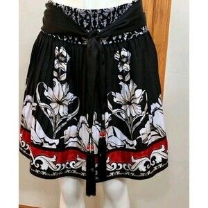 White House Black Market Pleated A-Line Skirt  Art To Wear  Floral Midi  Sz S